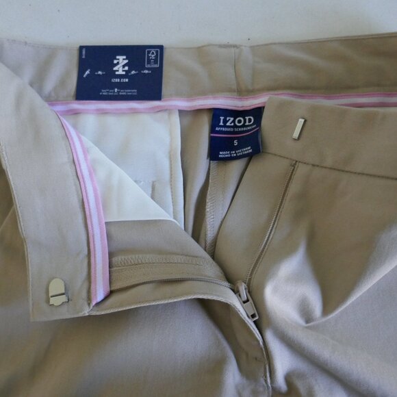 NWT Izod khakis straight leg stretch school uniform pants juniors size 5 - Picture 3 of 4